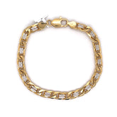 7mm Gold Fancy Link Bracelet 10K - White Carat - USA & Canada